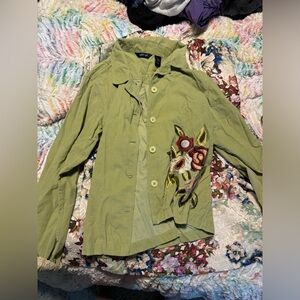 Krazy Kat Corduroy Floral embellished jacket size L